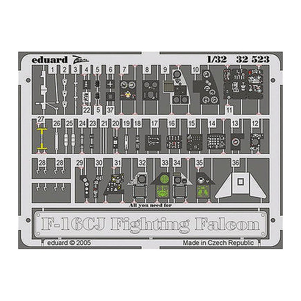 eduard 32523 1 32 f 16cj interior for tamiya pre painted