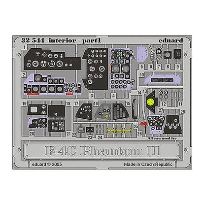 eduard 32544 1 32 f 4c interior for tamiya pre painted