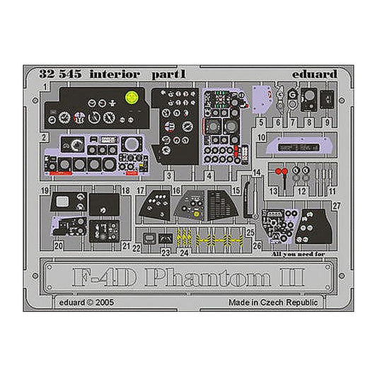 eduard 32545 1 32 f 4d interior for tamiya pre painted