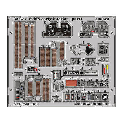 eduard 32677 1 32 p 40n early interior for hasegawa pre painted self