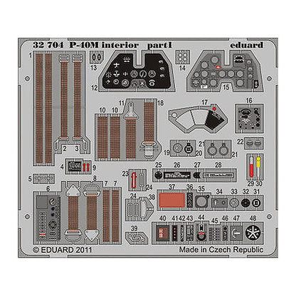 eduard 32704 1 32 p 40m interior for hasegawa pre painted self
