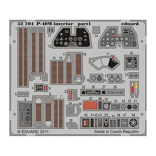 eduard 32704 1 32 p 40m interior for hasegawa pre painted self