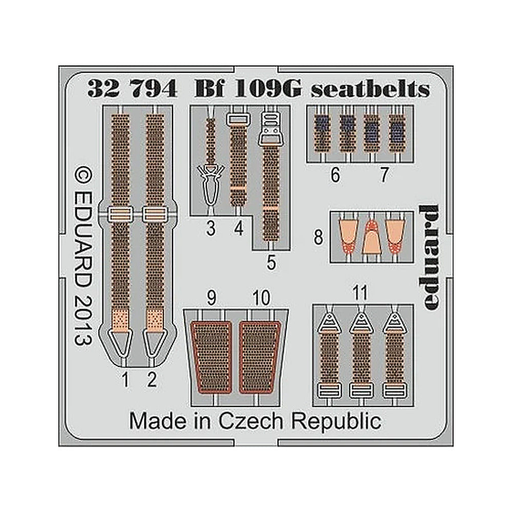 eduard 32794 1 32 seatbelts bf109g for rmg pre painted