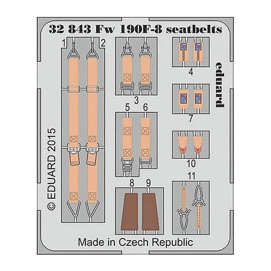 eduard 32843 1 32 seatbelts fw190f8 for rmg pre painted