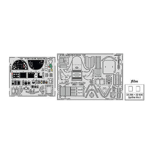 eduard 32936 1 32 spitfire mk ii interior for rmg pre painted