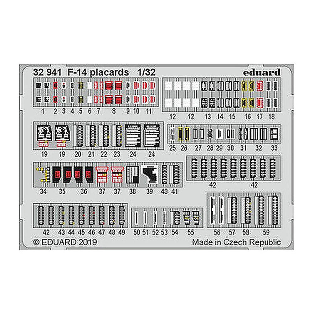 eduard 32941 1 32 f 14 placards for tamiya pre painted