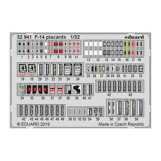 eduard 32941 1 32 f 14 placards for tamiya pre painted