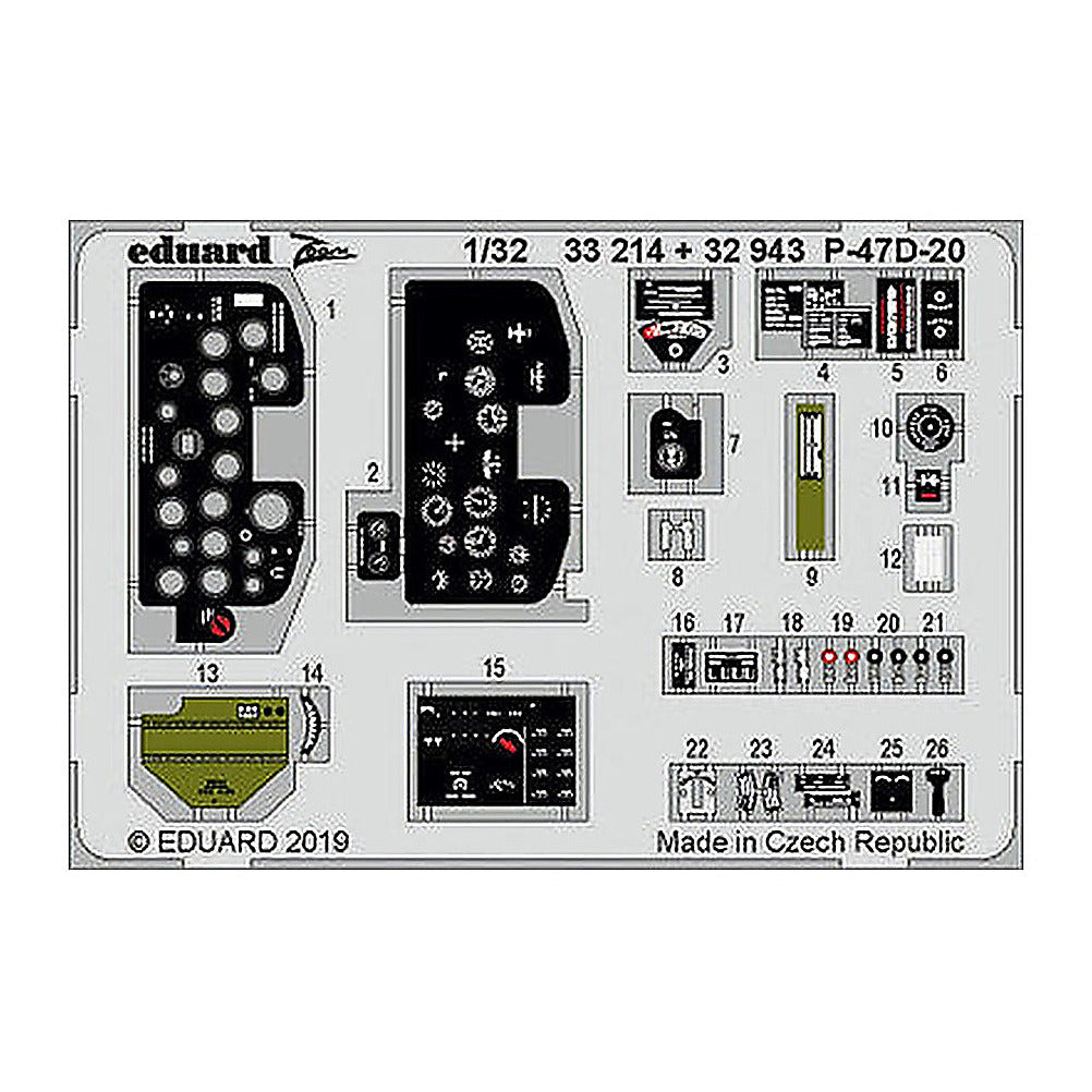 eduard 32943 1 32 p 47d20 interior for trumpeter pre painted