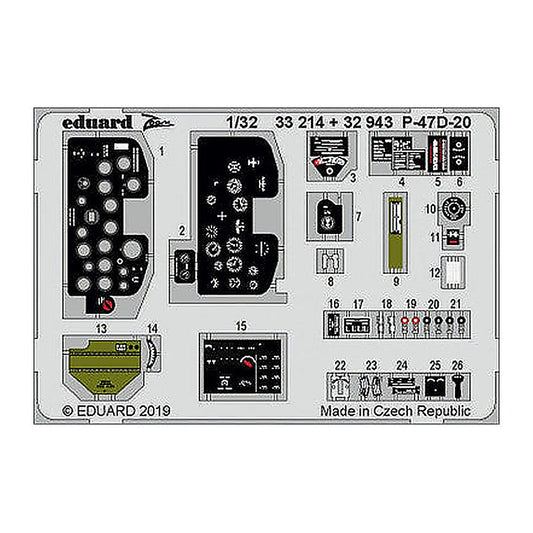 eduard 32943 1 32 p 47d20 interior for trumpeter pre painted