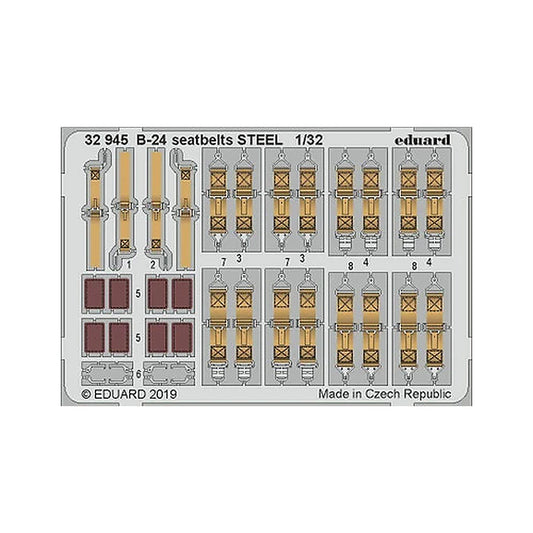 eduard 32945 1 32 seatbelts b 24 steel for hobby boss pre painted