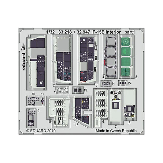 eduard 32947 1 32 f 15e interior for tamiya pre painted