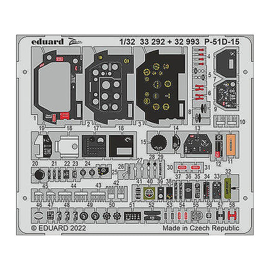 eduard 32993 1 32 p 51d15 interior for revell pre painted