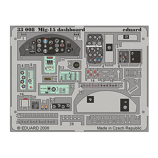eduard 33008 1 32 mig 15 dashboard for trumpeter