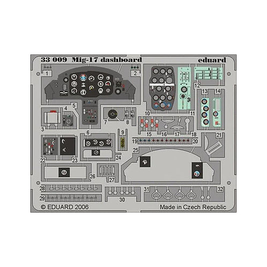 eduard 33009 1 32 mig 17 dashboard for trumpeter