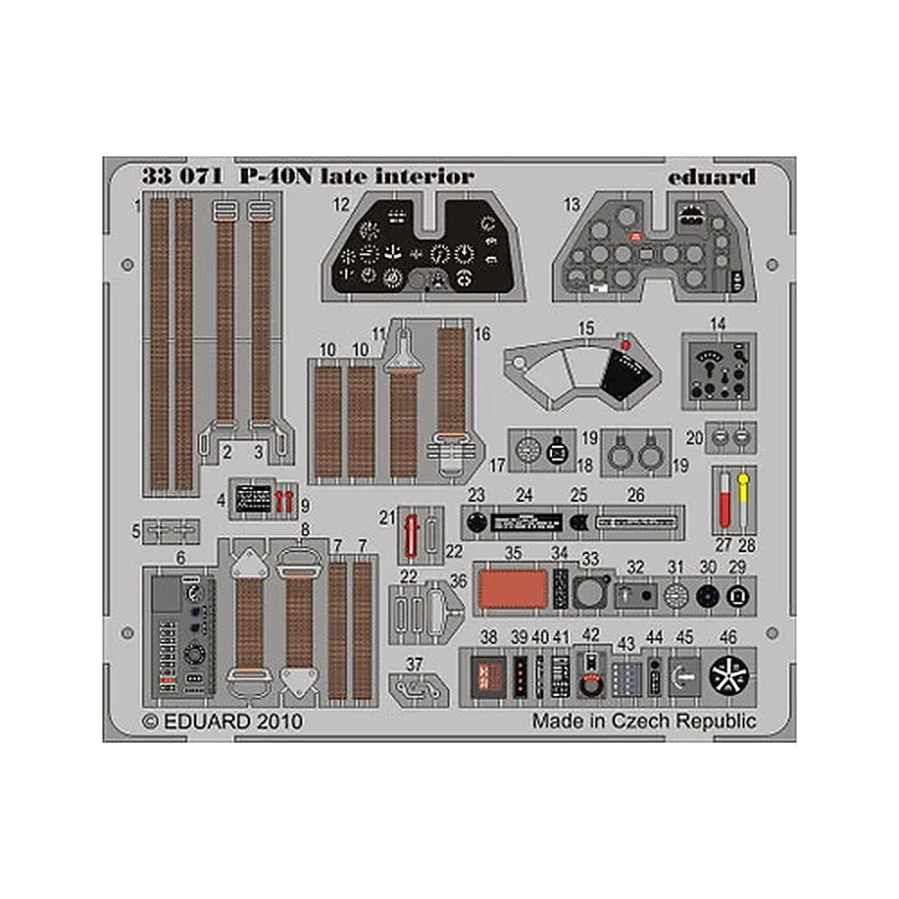 eduard 33071 1 32 p 40n late interior self adhesive photo etch for