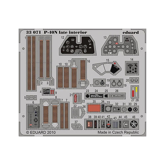 eduard 33071 1 32 p 40n late interior self adhesive photo etch for
