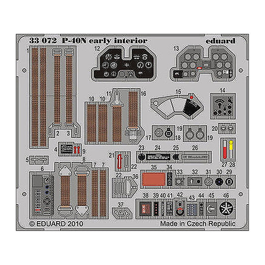eduard 33072 1 32 p 40n early interior self adhesive photo etch for