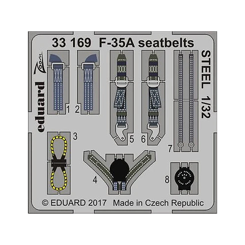 eduard 33169 1 32 f 35a seatbelts steel for italeri