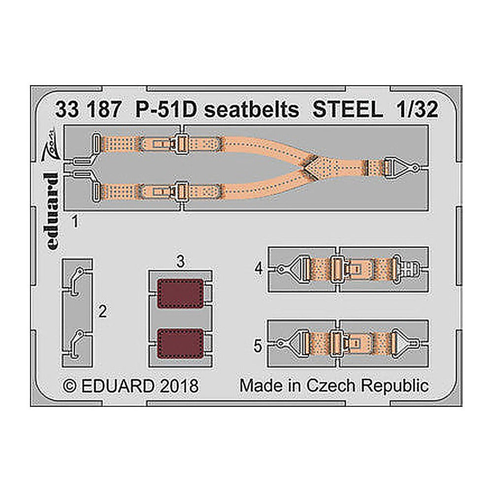 eduard 33187 1 32 p 51d seatbelts steel photo etch