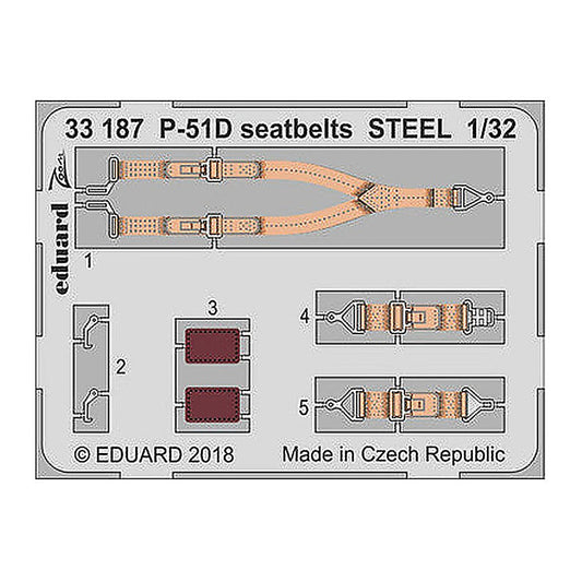 eduard 33187 1 32 p 51d seatbelts steel photo etch