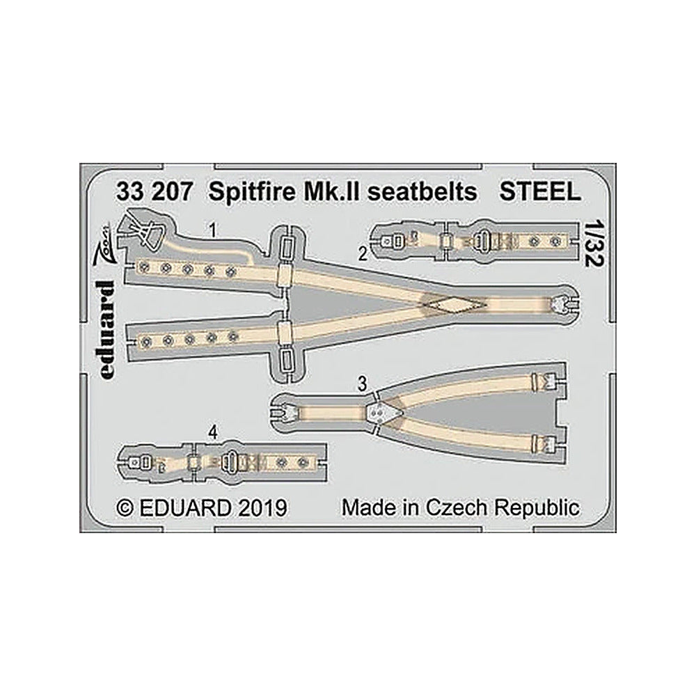 eduard 33207 1 32 spitfire mk ii seatbelts steel for revell