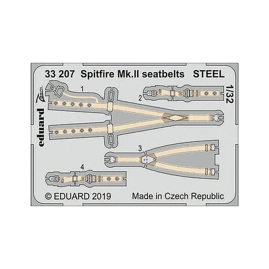 eduard 33207 1 32 spitfire mk ii seatbelts steel for revell