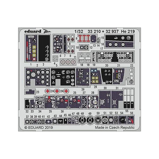 eduard 33210 1 32 he 219 for revell photo etch detail set