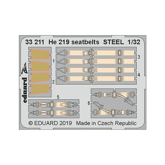 eduard 33211 1 32 he 219 seatbelts steel for revell