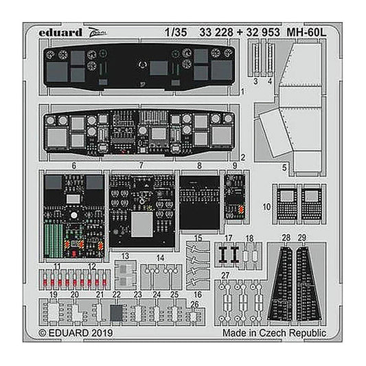 eduard 33228 1 32 mh 60l for kittyhawk photo etch detail set
