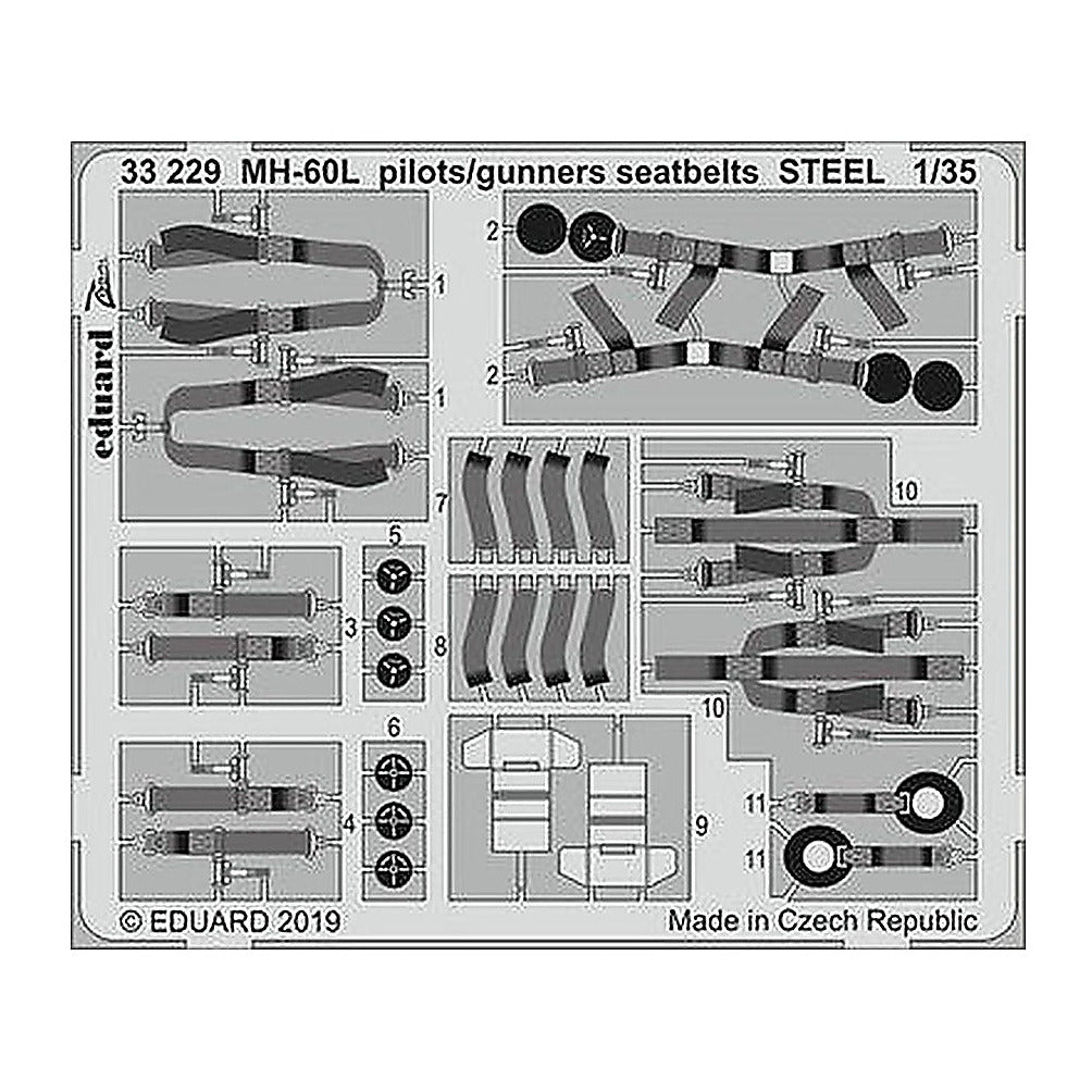 eduard 33229 1 32 mh 60l pilots gunners seatbelts steel for kittyhawk