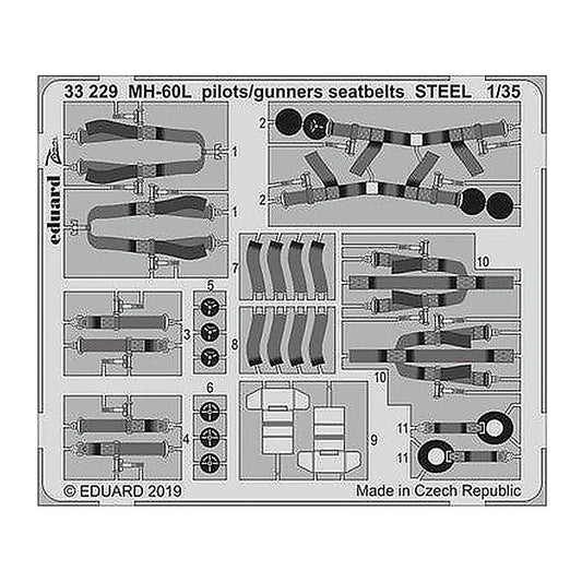 eduard 33229 1 32 mh 60l pilots gunners seatbelts steel for kittyhawk
