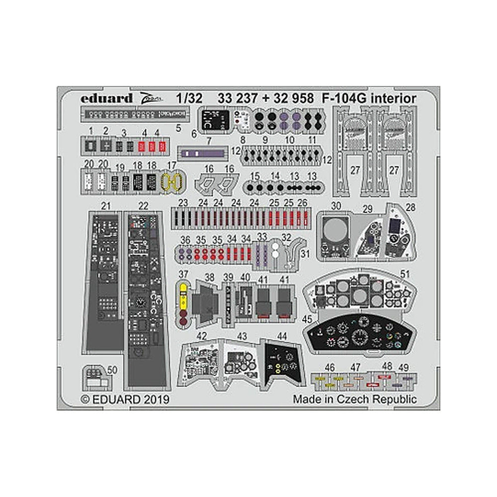 eduard 33237 1 32 f 104g interior for italeri