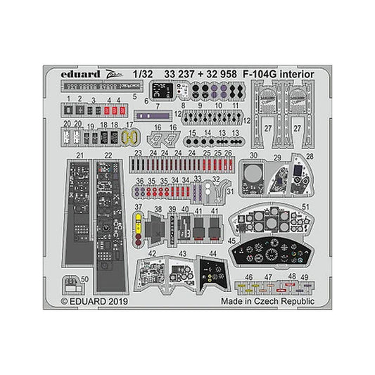 eduard 33237 1 32 f 104g interior for italeri