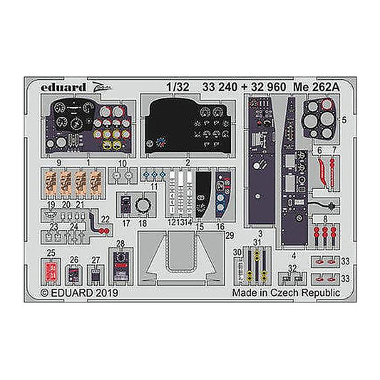 eduard 33240 1 32 me 262a for revell photo etch detail set