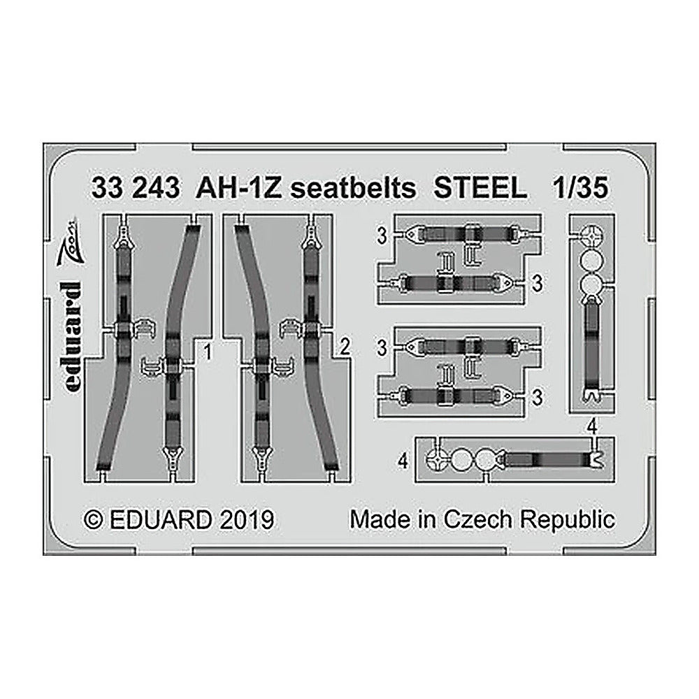 eduard 33243 1 35 ah 1z seatbelts steel for academy