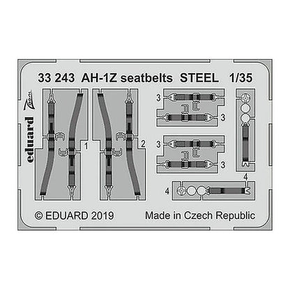 eduard 33243 1 35 ah 1z seatbelts steel for academy