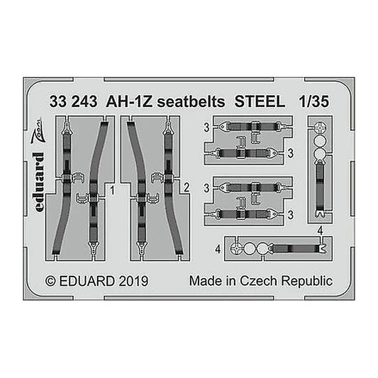 eduard 33243 1 35 ah 1z seatbelts steel for academy
