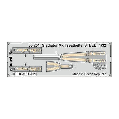 eduard 33251 1 32 gladiator mk i seatbelts steel for icm