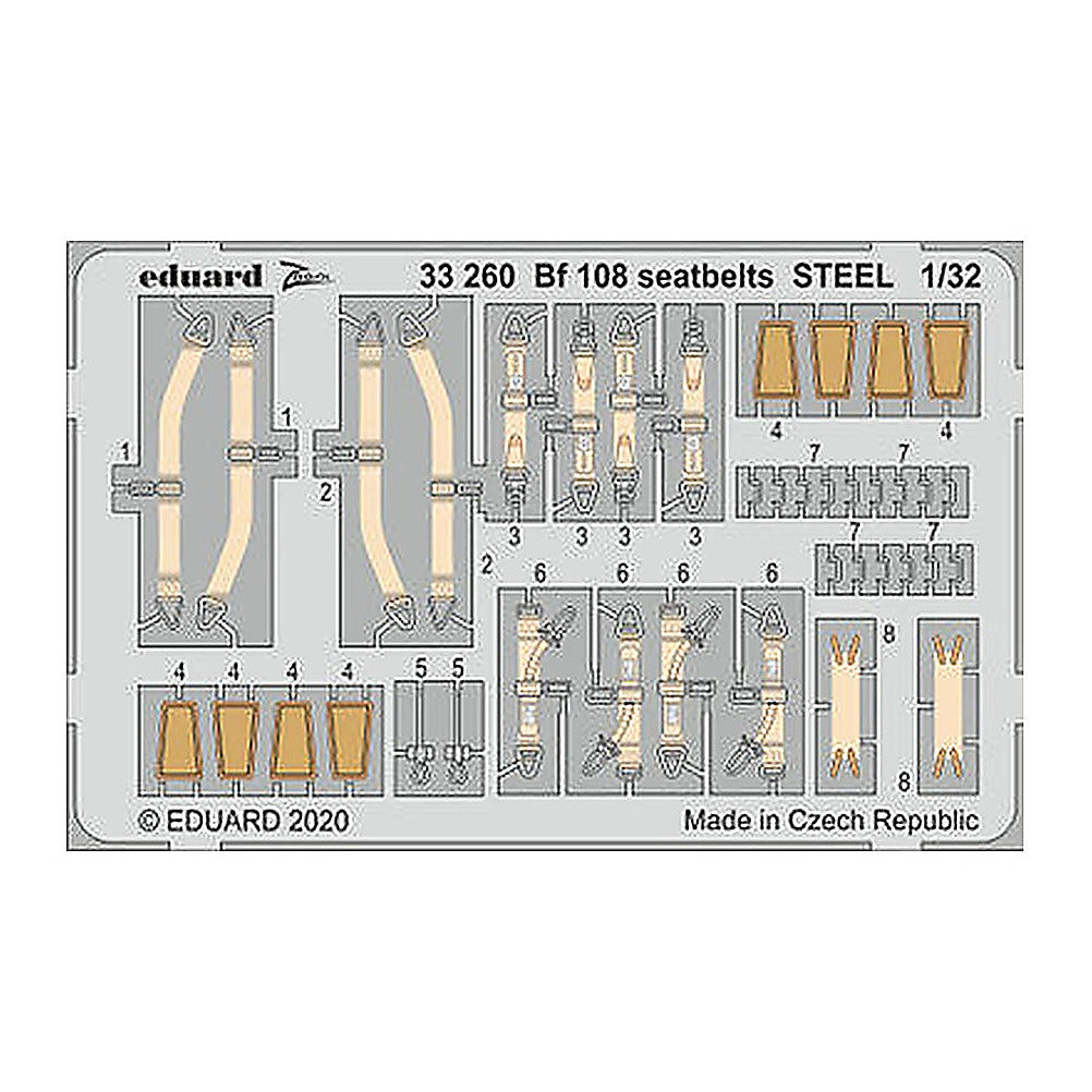 eduard 33260 1 32 bf 108 seatbelts steel