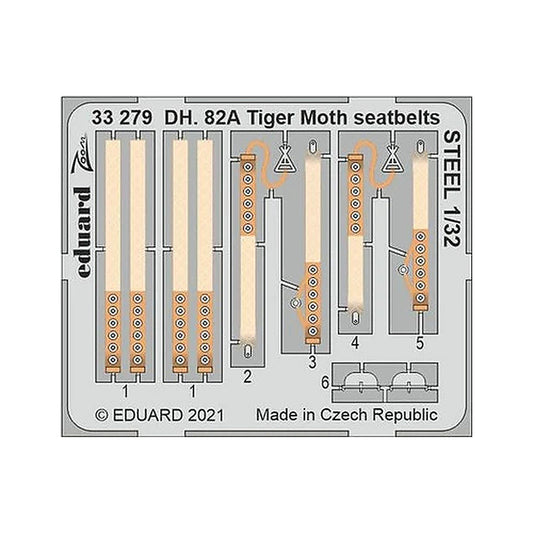 eduard 33279 1 32 dh 82a tiger moth seatbelts steel for icm