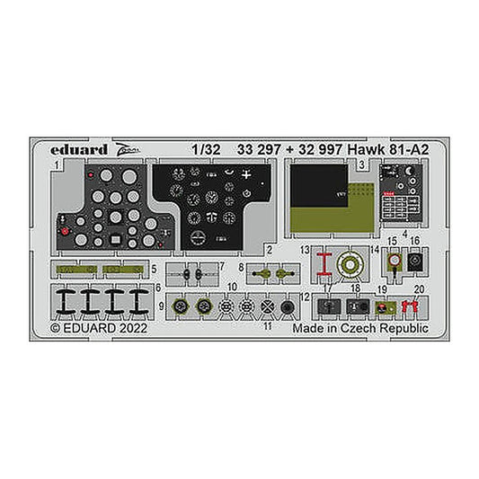eduard 33297 1 32 hawk 81a2 instrument panel for lnr pre painted