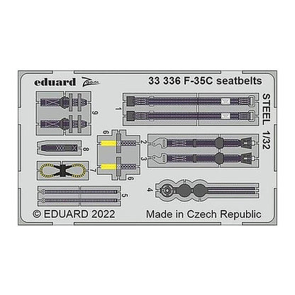 eduard 33336 1 32 f 35c seatbelts steel for trumpeter