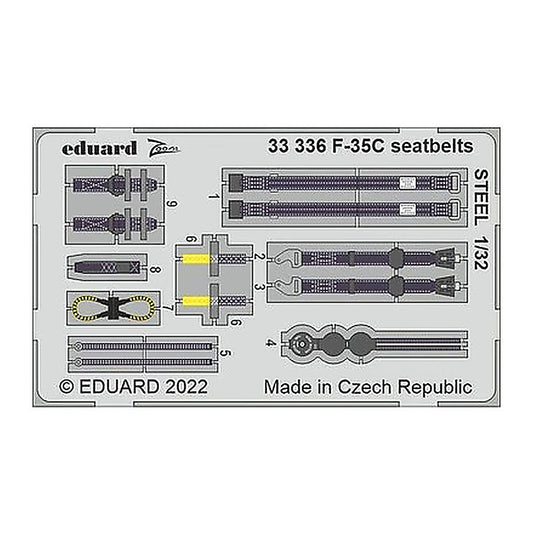 eduard 33336 1 32 f 35c seatbelts steel for trumpeter