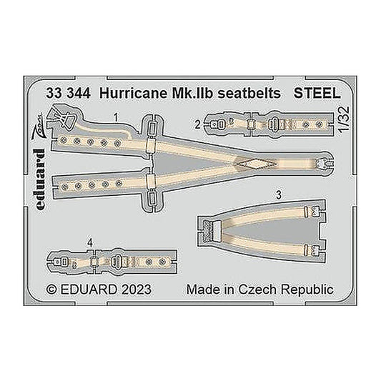 eduard 33344 1 32 hurricane mk iib seatbelts steel for revell