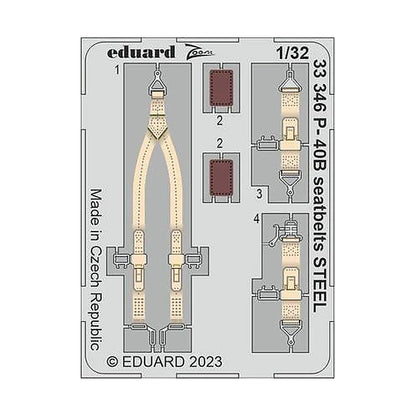 eduard 33346 1 32 p 40b seatbelts steel for great wall hobby