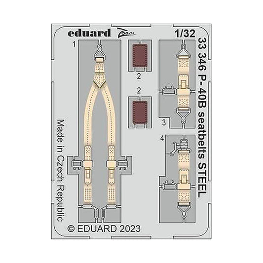 eduard 33346 1 32 p 40b seatbelts steel for great wall hobby