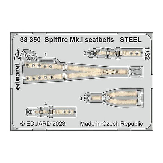 eduard 33350 1 32 spitfire mk i seatbelts steel for kotare