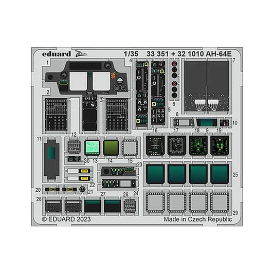 eduard 33351 1 35 ah 64e for takom photo etch detail set