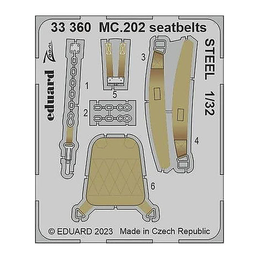 eduard 33360 1 32 mc 202 seatbelts steel