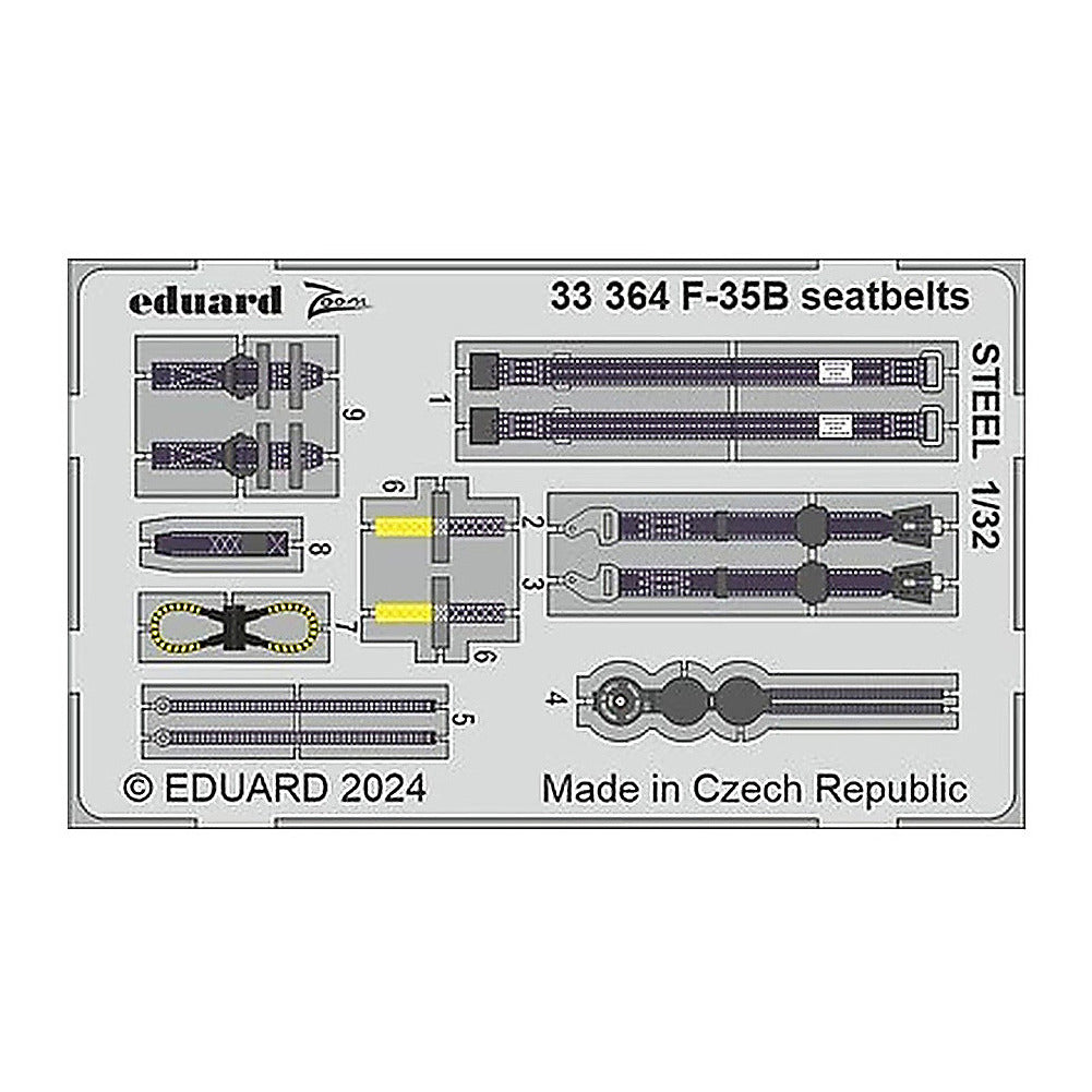 eduard 33364 1 32 f 35b seatbelts steel photo etched set